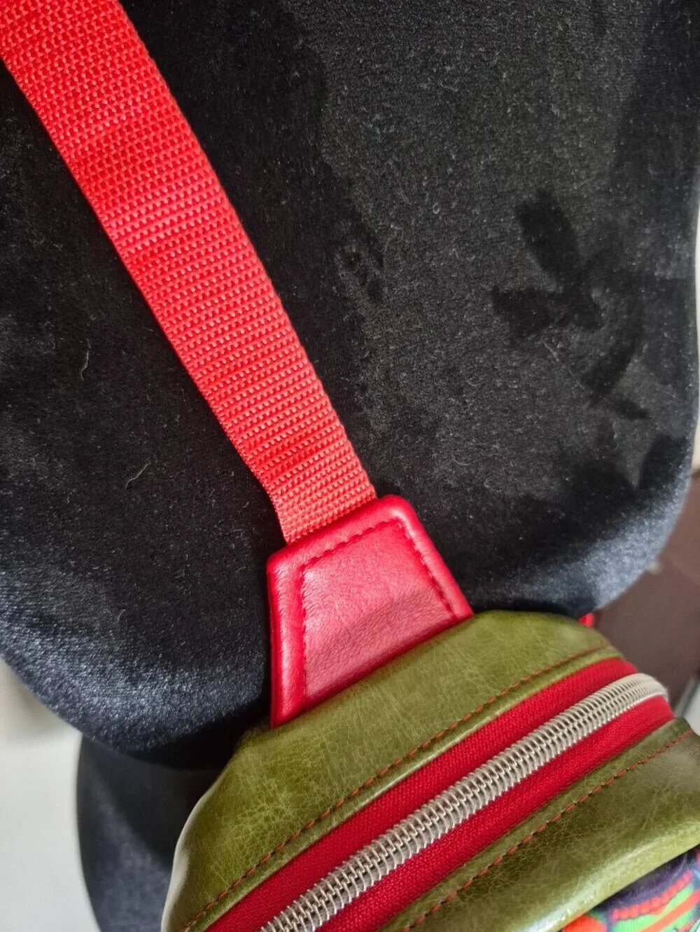 Green & Red Night Terror Sling | 7.5x5.5 Minimalist Bag | Waterproof Adventure